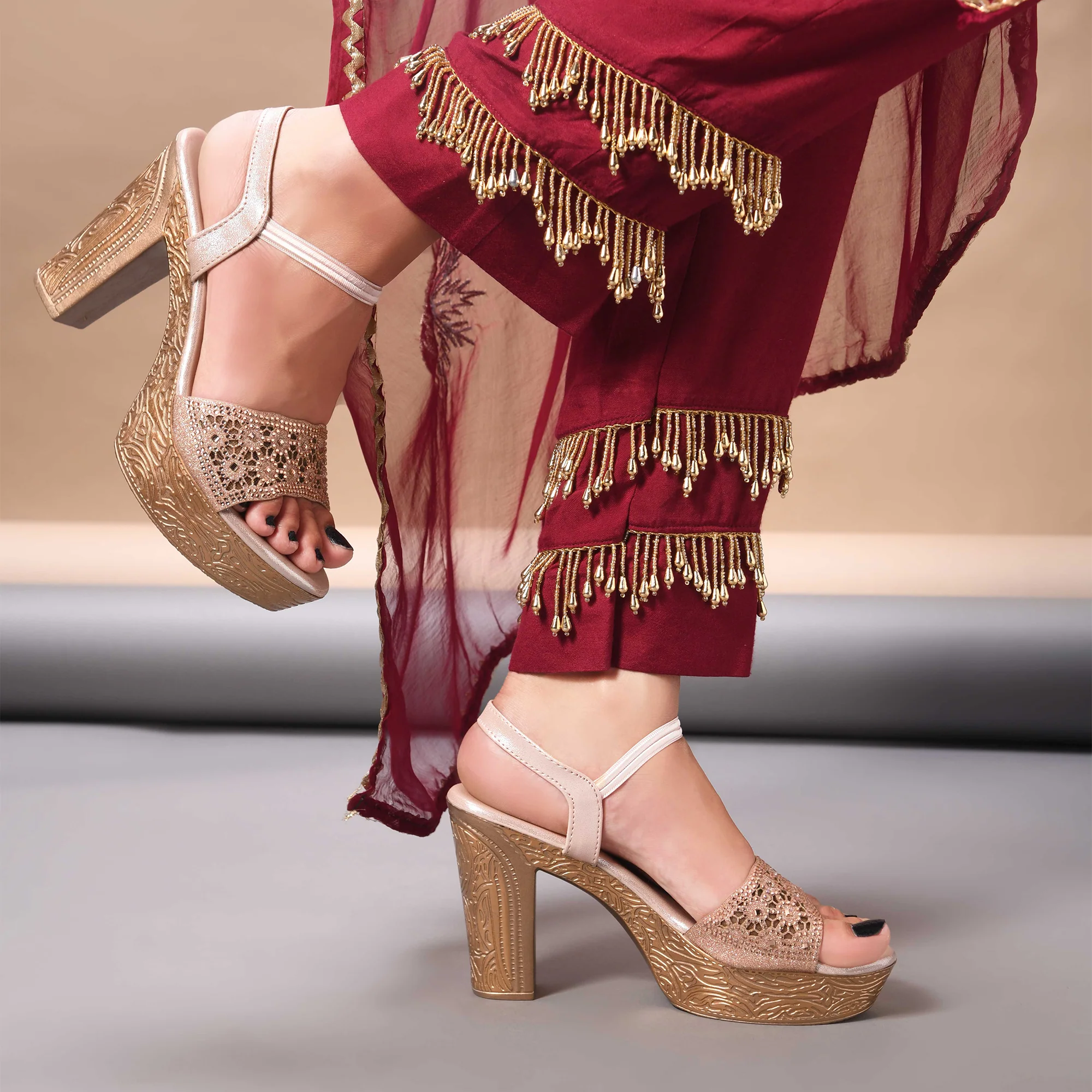 Embellished Ethnic Heels - Image 7