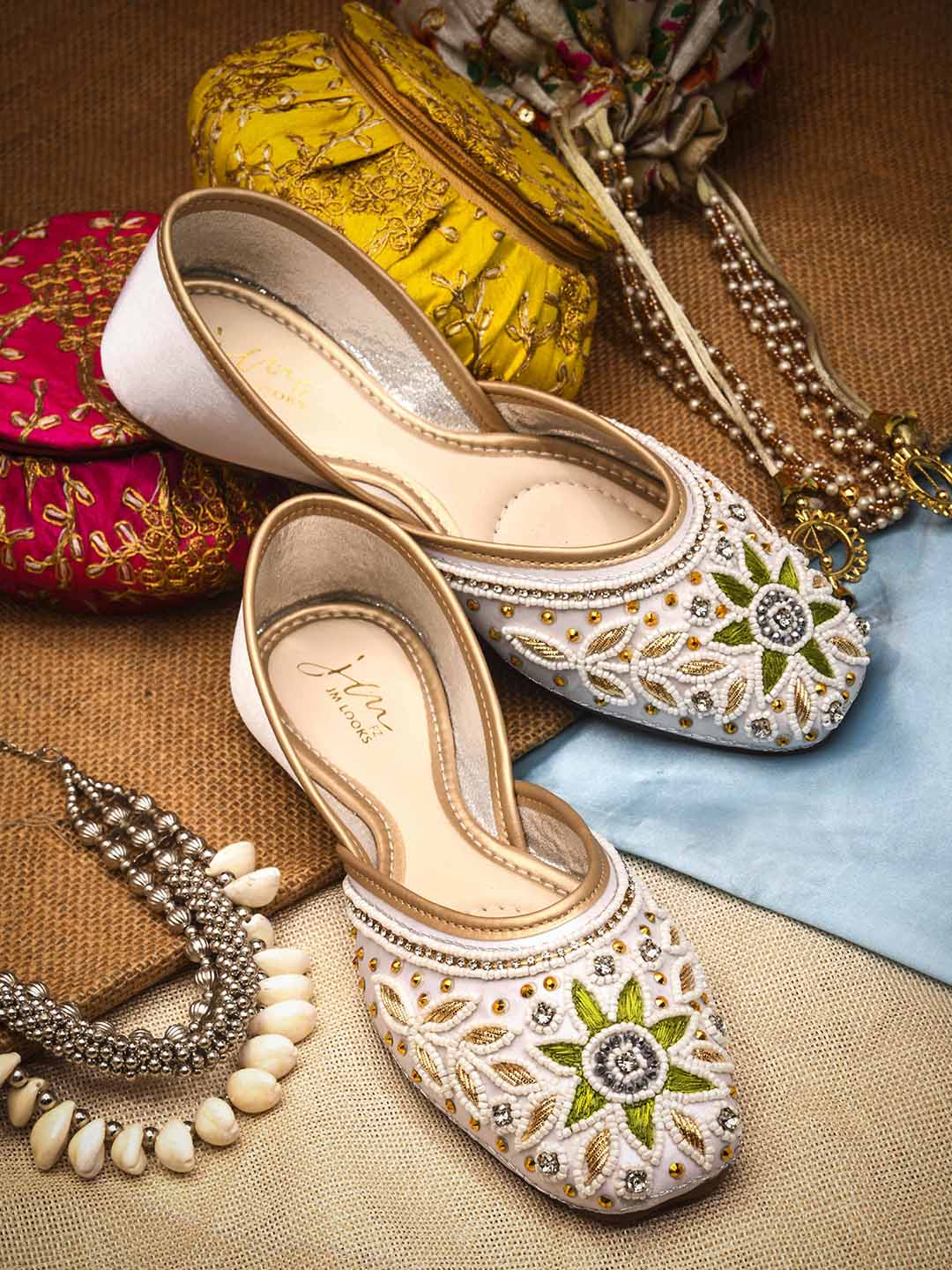 Embellished Floral Ethnic Juttis - Image 13