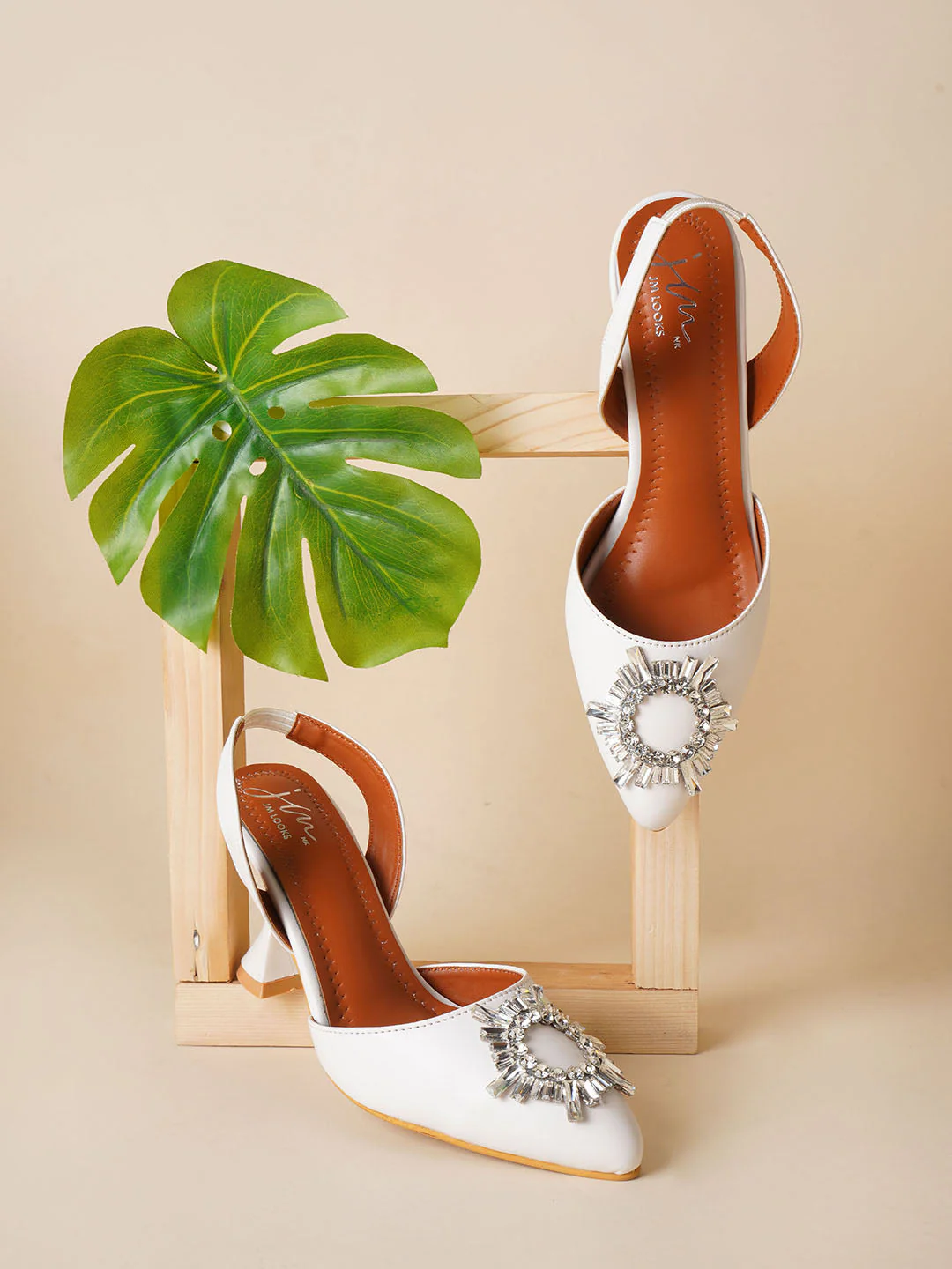 Embellished Kitten Heel Sandals with Ankle Strap - Image 5