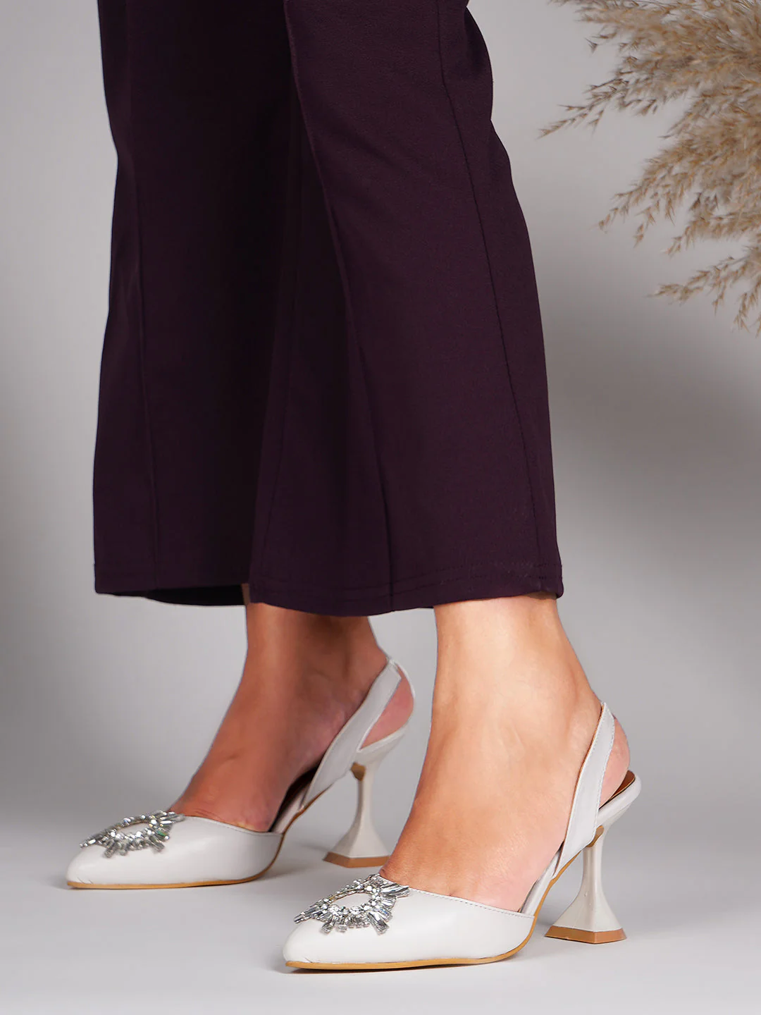 Embellished Kitten Heel Sandals with Ankle Strap - Image 7