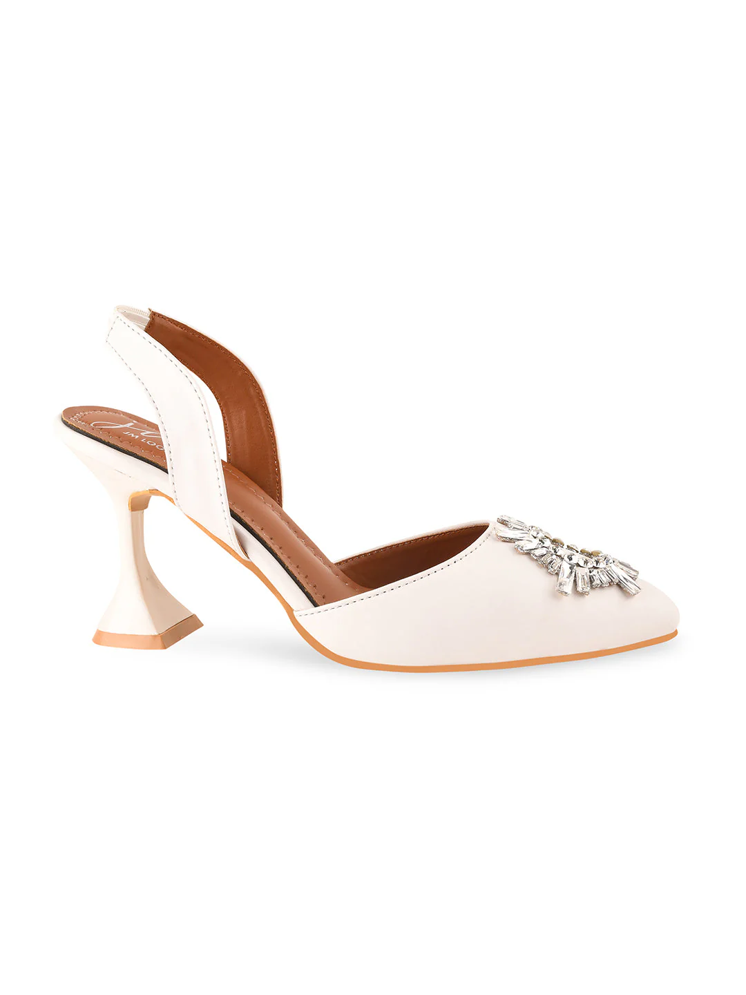 Embellished Kitten Heel Sandals with Ankle Strap - Image 9