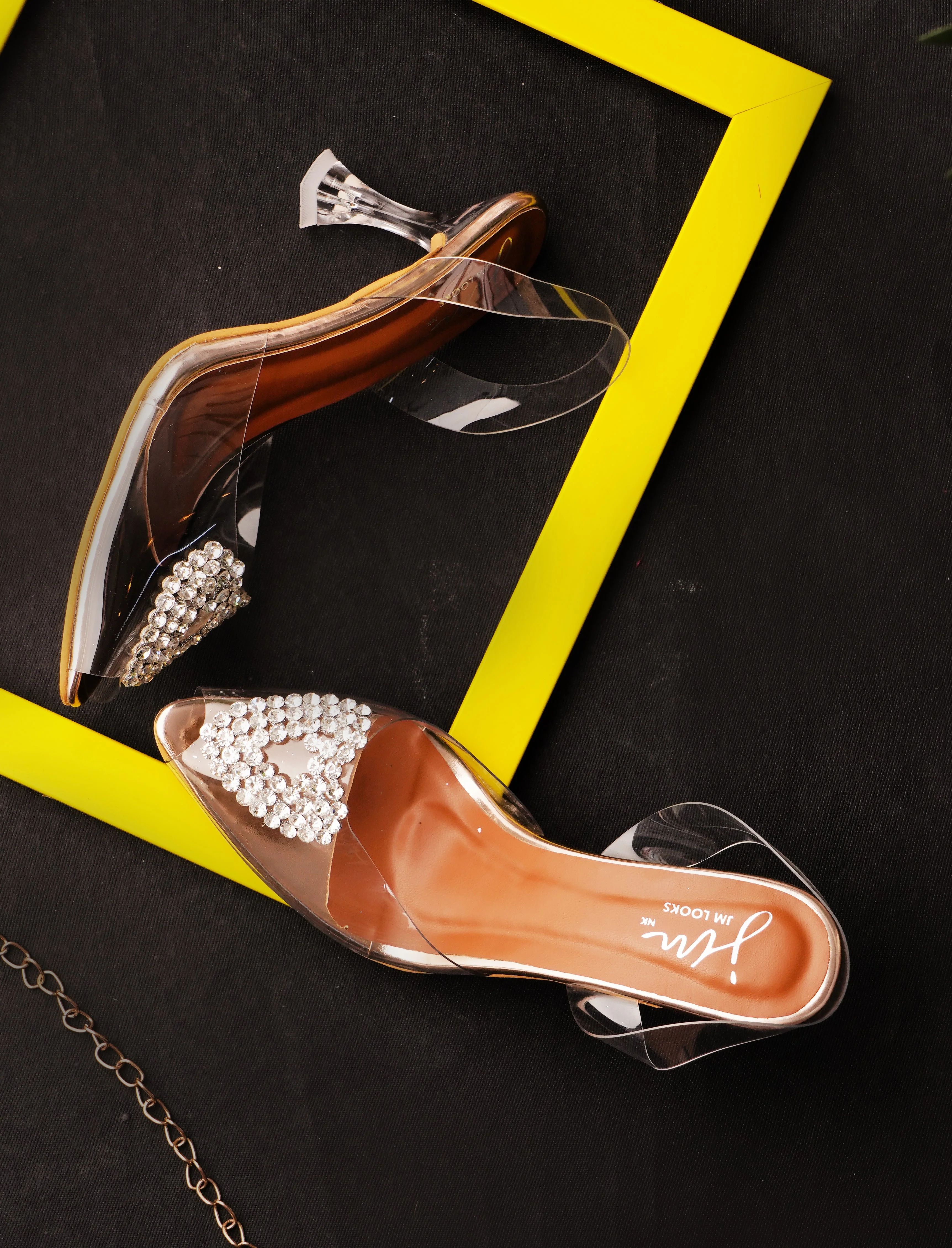 Embellished Kitten Heeled Sandals with Ankle Strap - Image 6