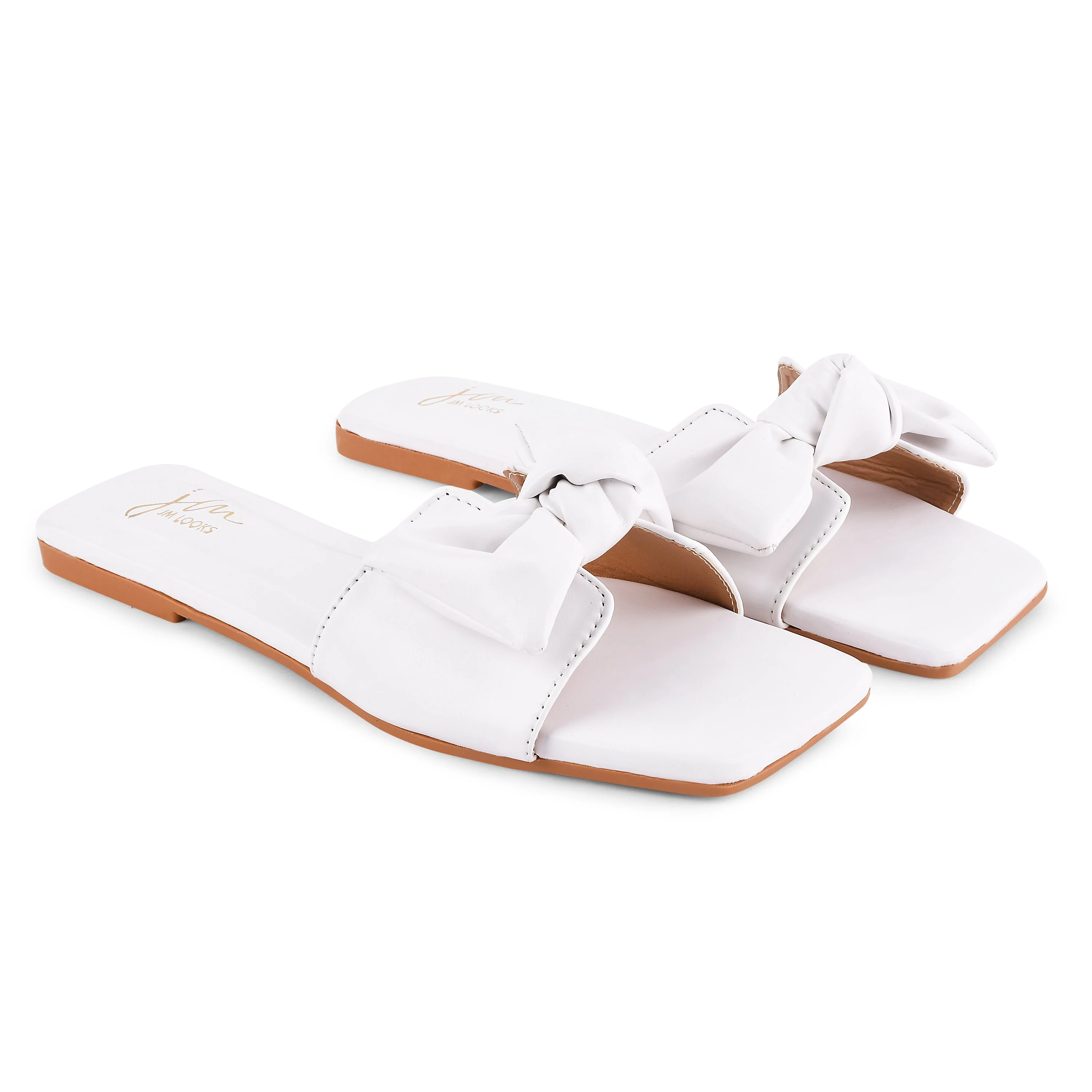 Jm Looks Women's Bow Detail Flat Slides - Image 9