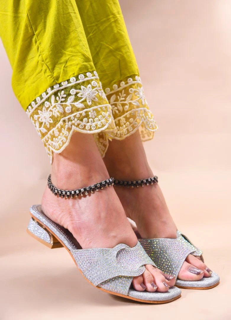 JM Looks Women's Embellished Buckle Detail Mules - Image 10