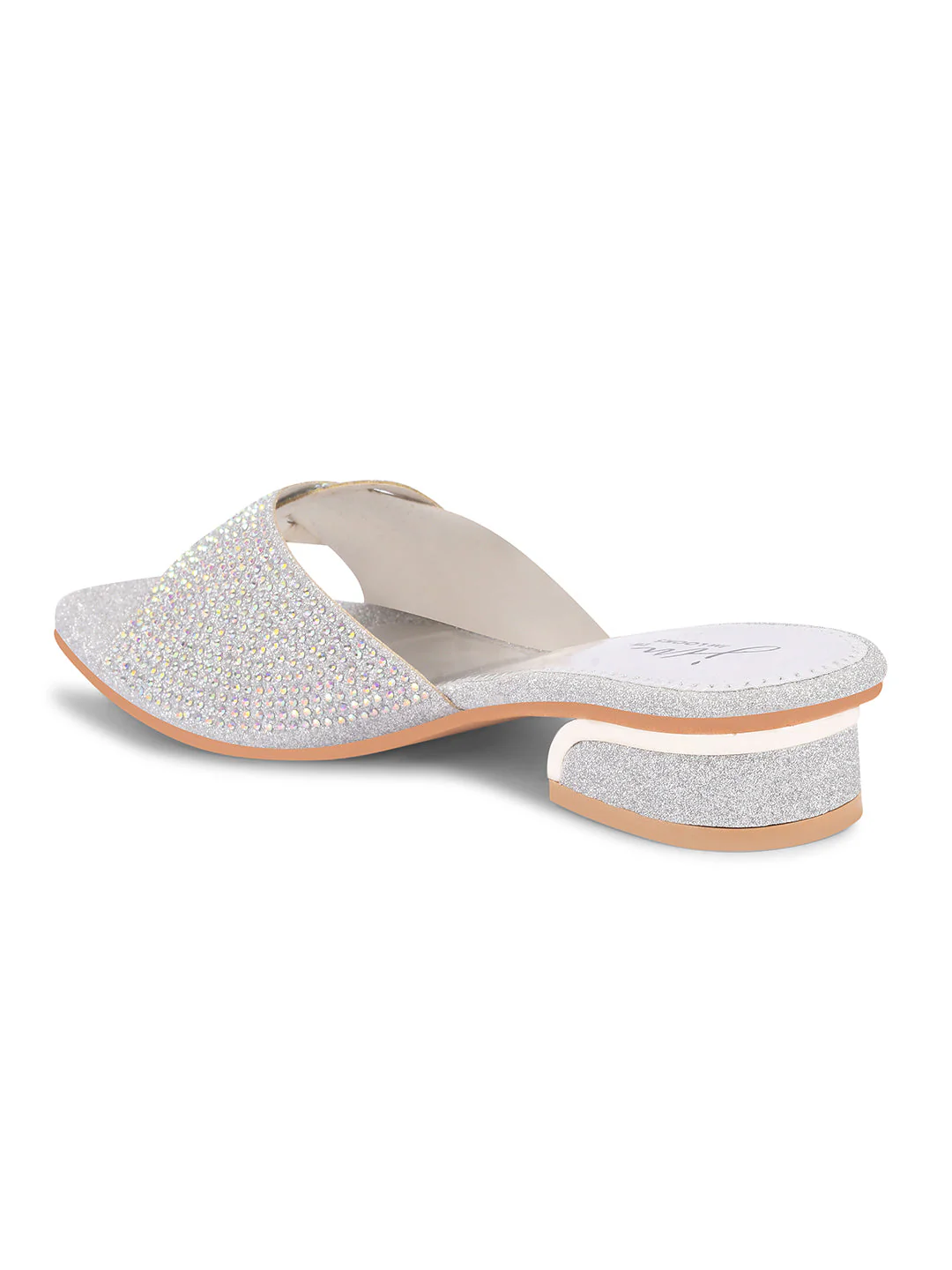 JM Looks Women's Embellished Buckle Detail Mules - Image 12