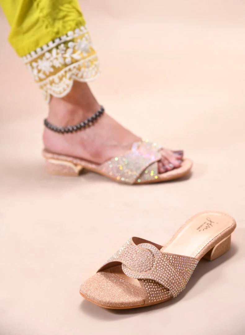 JM Looks Women's Embellished Buckle Detail Mules - Image 14
