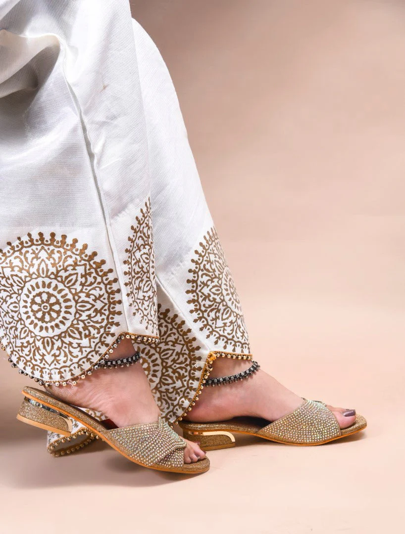 JM Looks Women's Embellished Buckle Detail Mules - Image 3