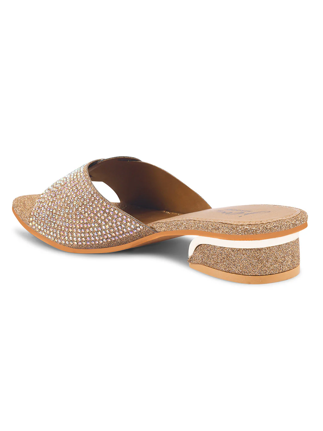 JM Looks Women's Embellished Buckle Detail Mules - Image 6