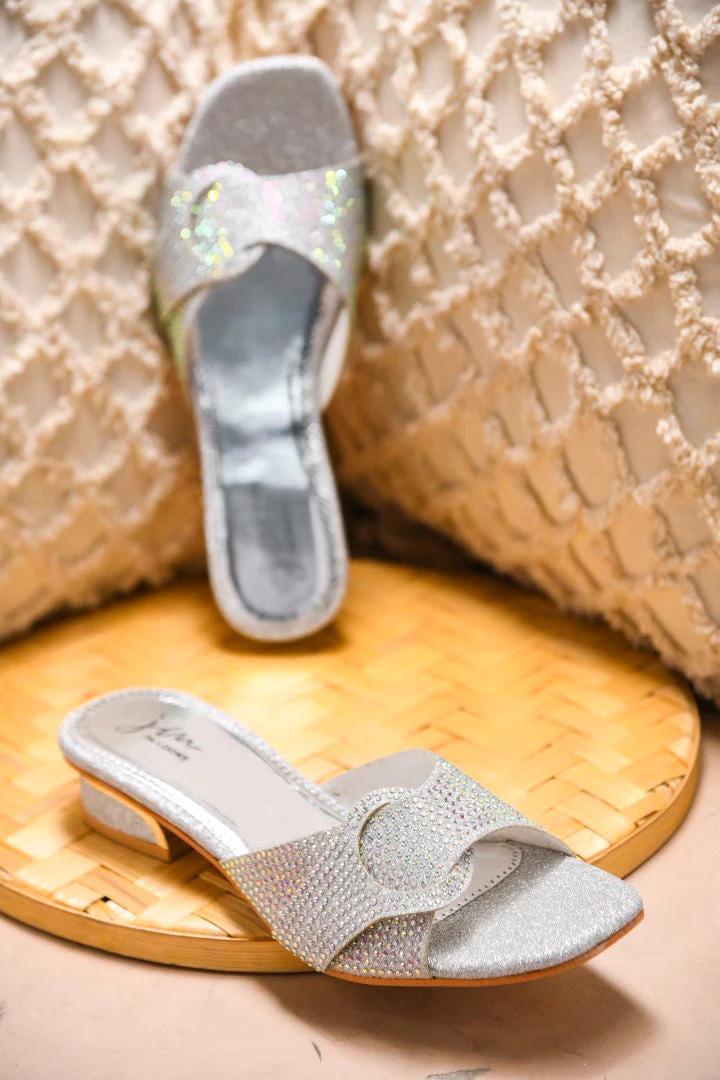 JM Looks Women's Embellished Buckle Detail Mules - Image 7