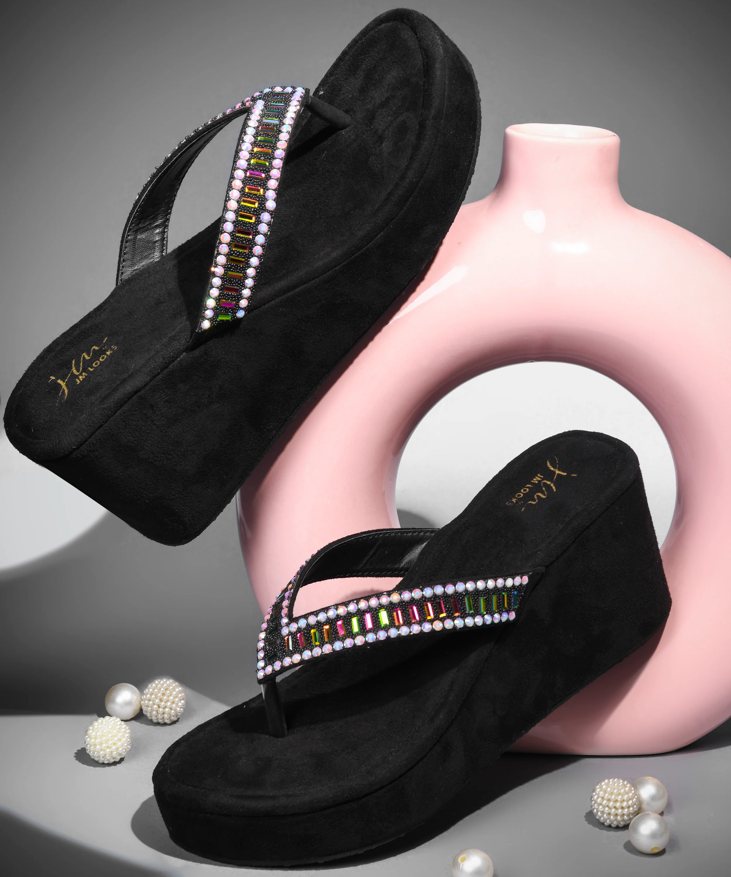 Embellished Platform Toe-Ring Slippers - Image 6