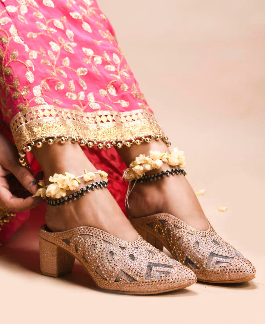 Jm Looks Embellished Ethnic Mules for Women & Girls