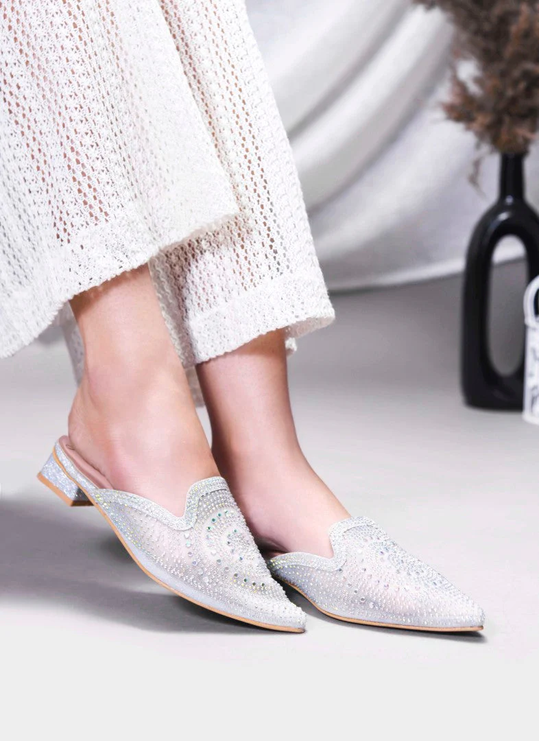 JM Looks Women's Embellished Pointed Toe Mules - Image 10