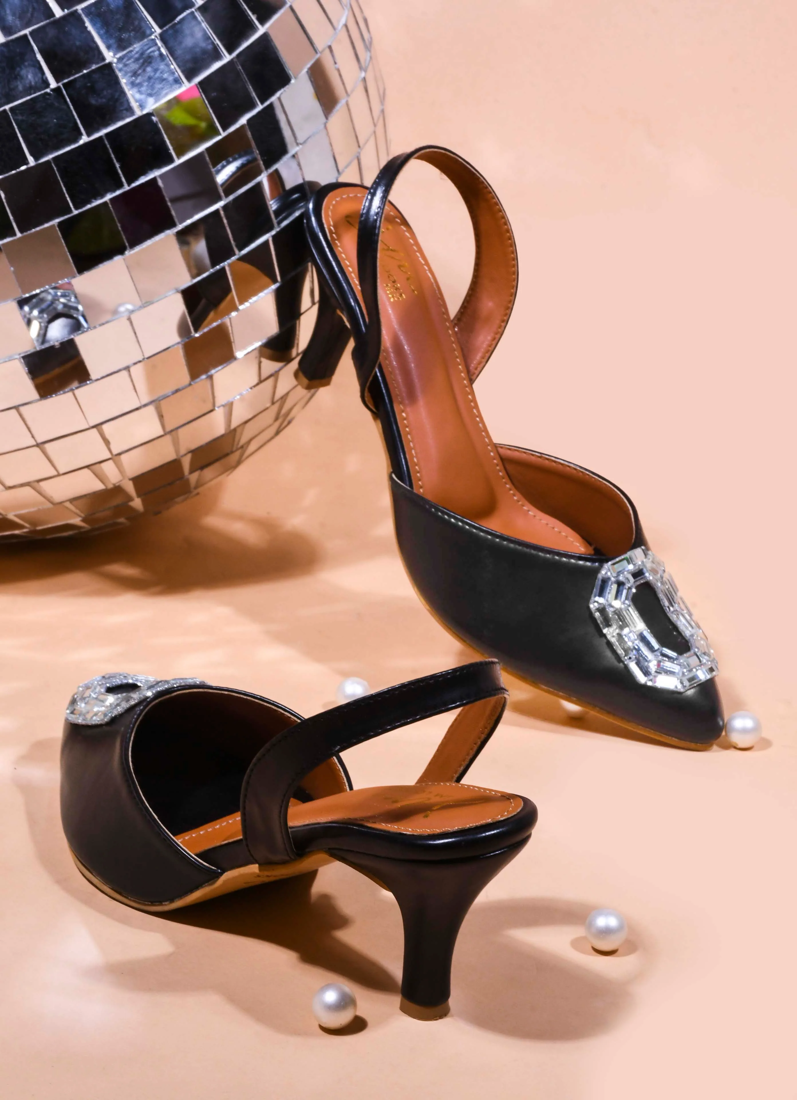 Jm Looks Women's Embellished Slingback Heels - Image 2