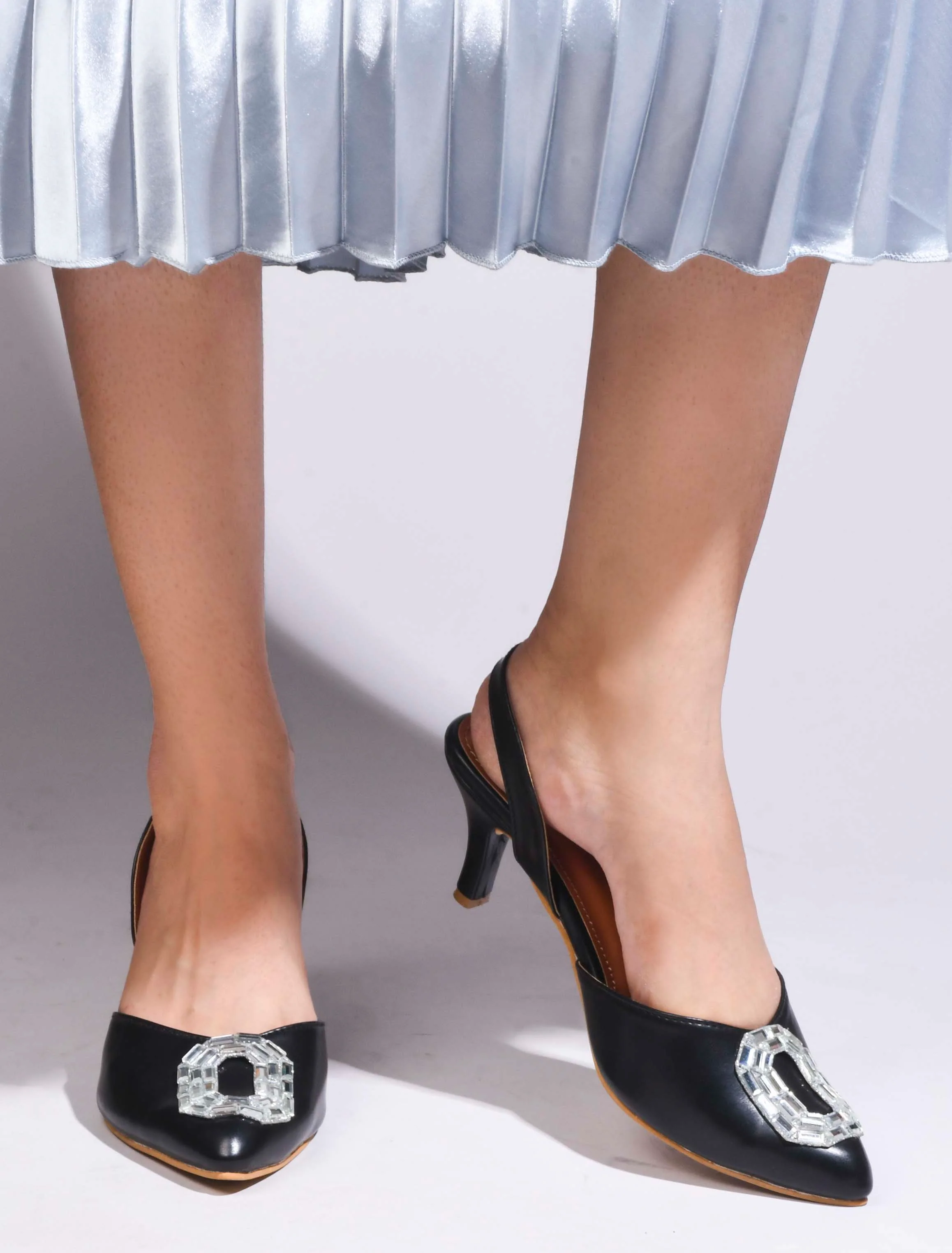 Jm Looks Women's Embellished Slingback Heels - Image 4