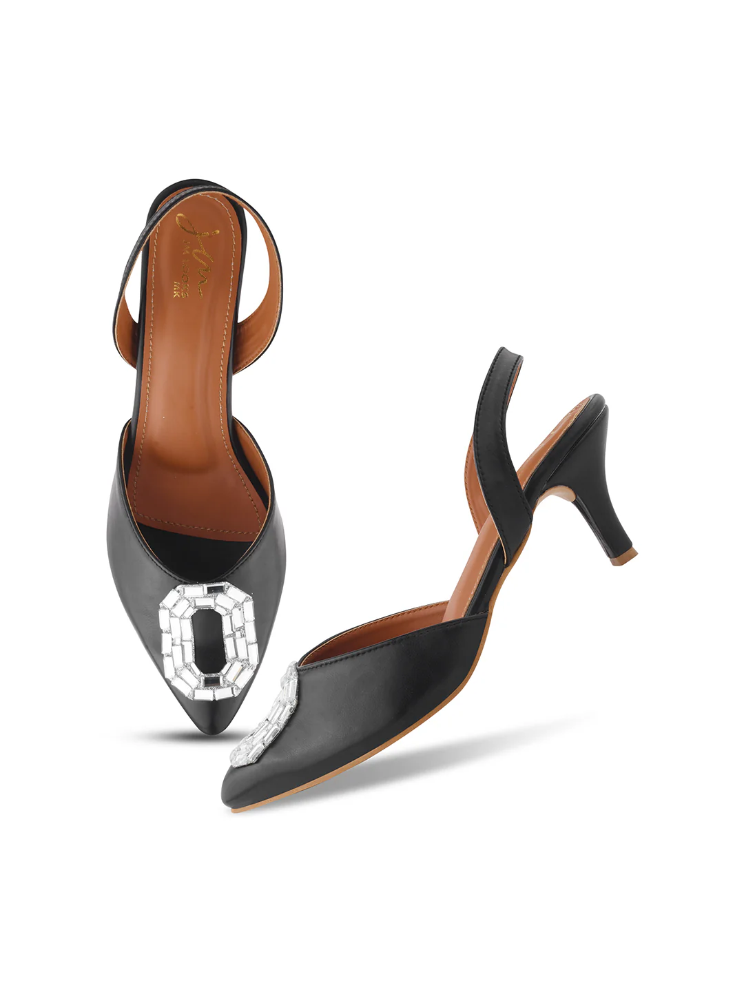 Jm Looks Women's Embellished Slingback Heels - Image 5