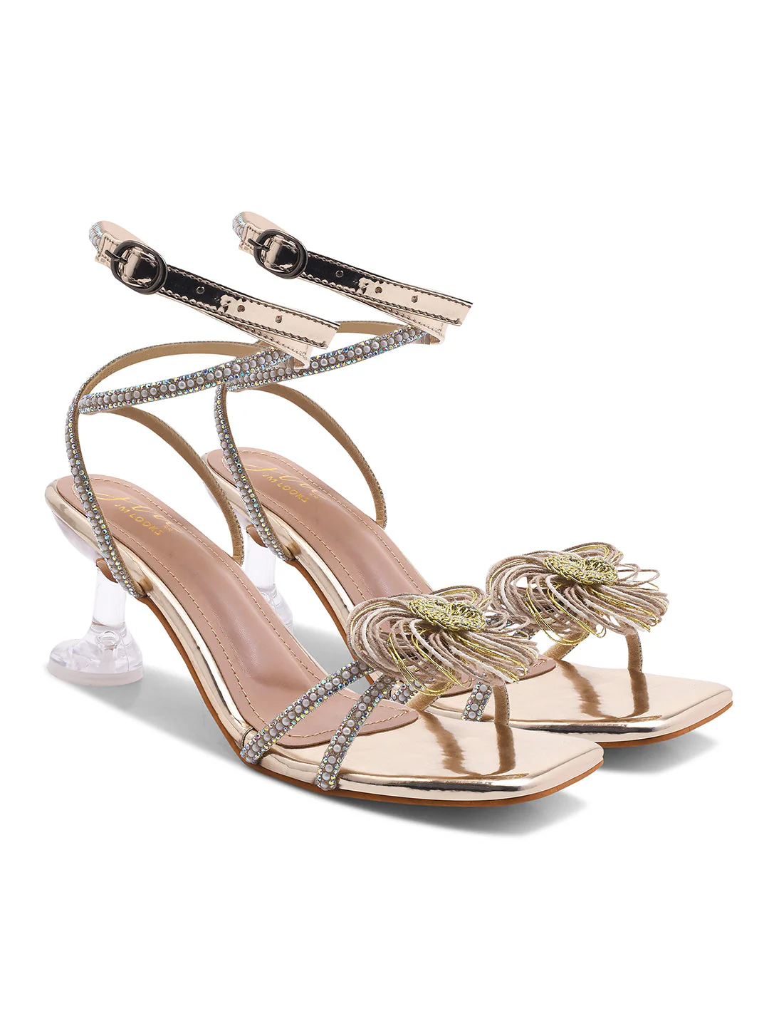 Jm Looks Floral Embellished Stiletto Heels - Image 5