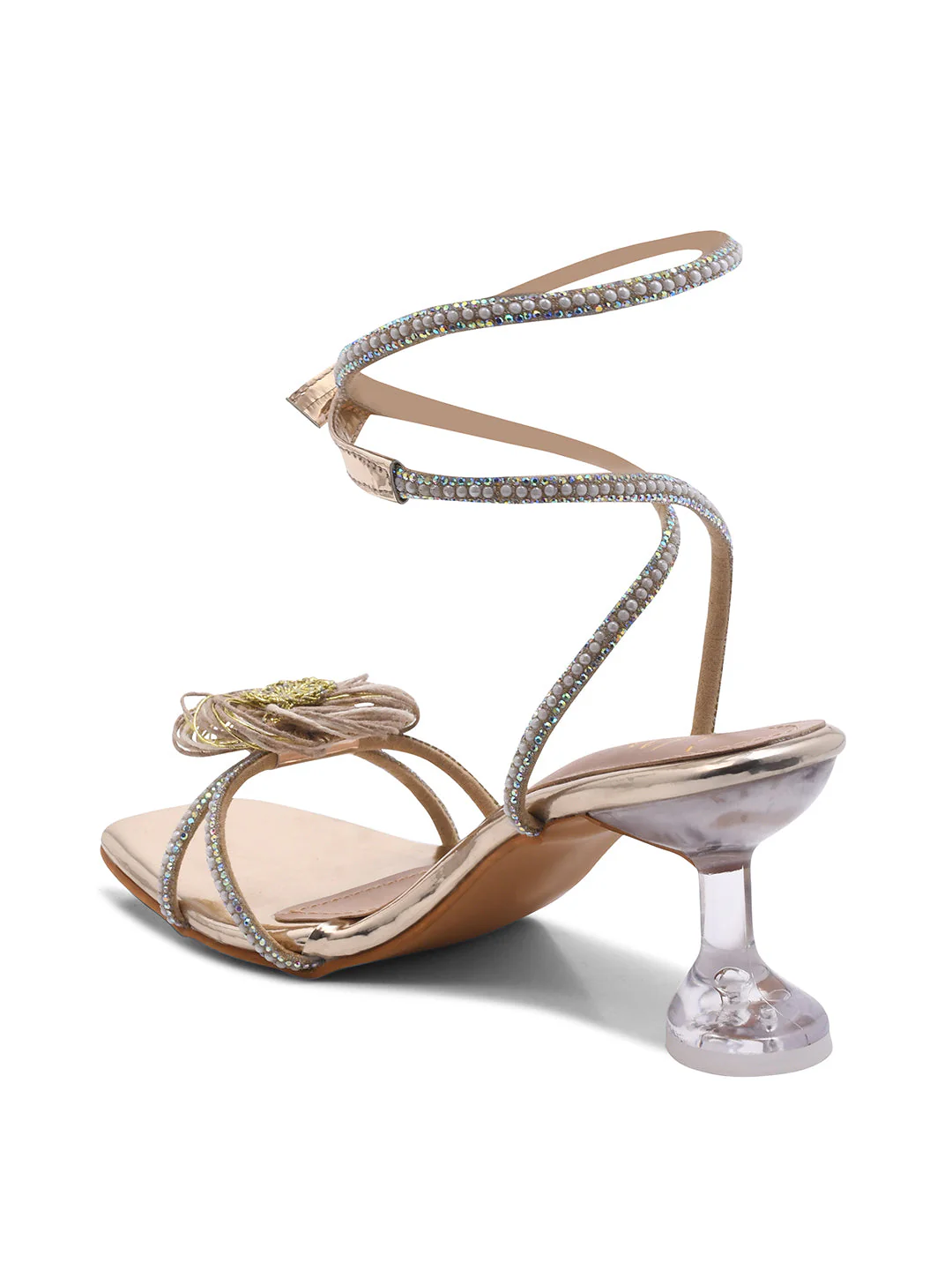 Jm Looks Floral Embellished Stiletto Heels - Image 6