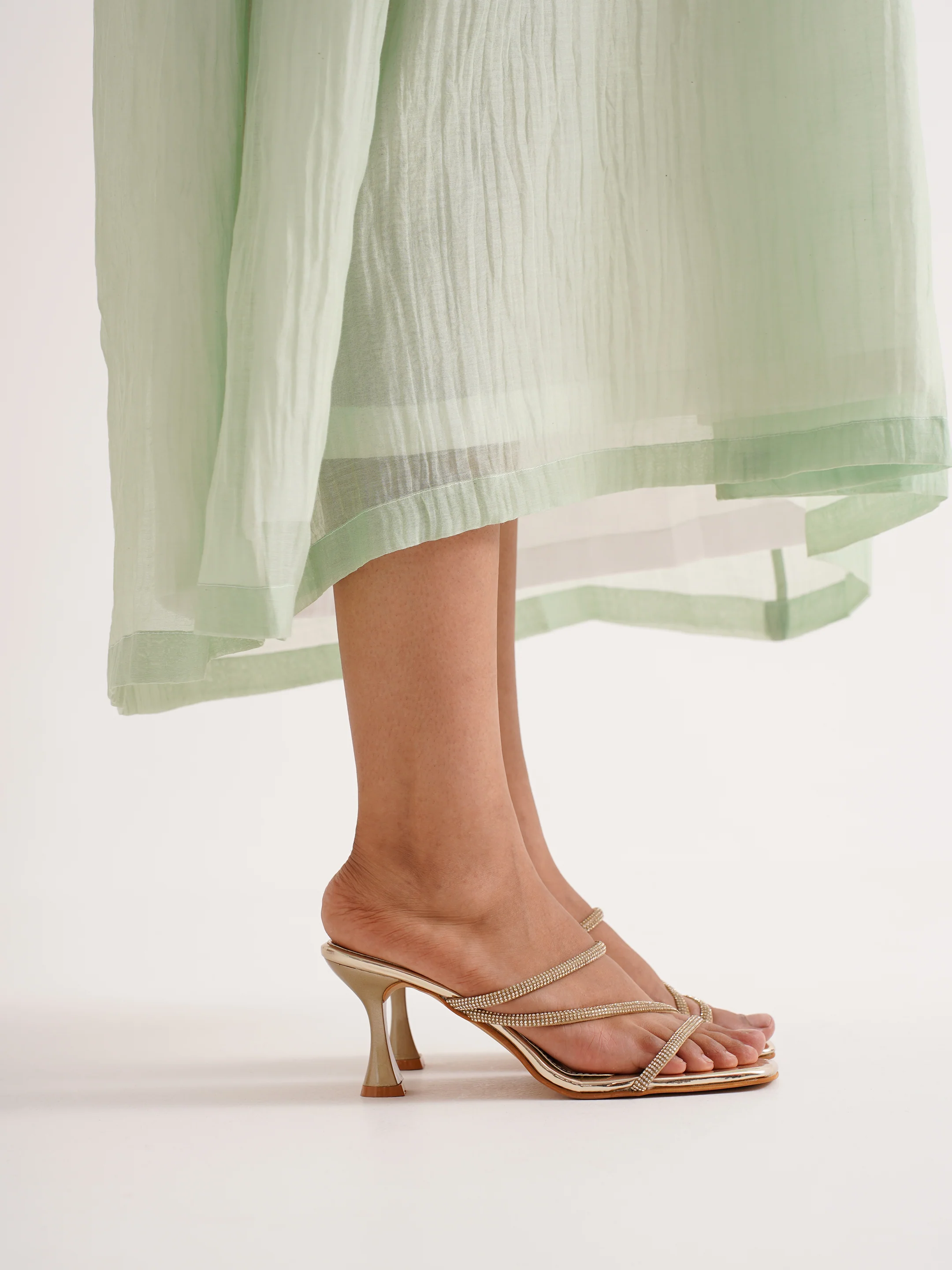 Embellished Strappy Slip-On Heels - Image 10