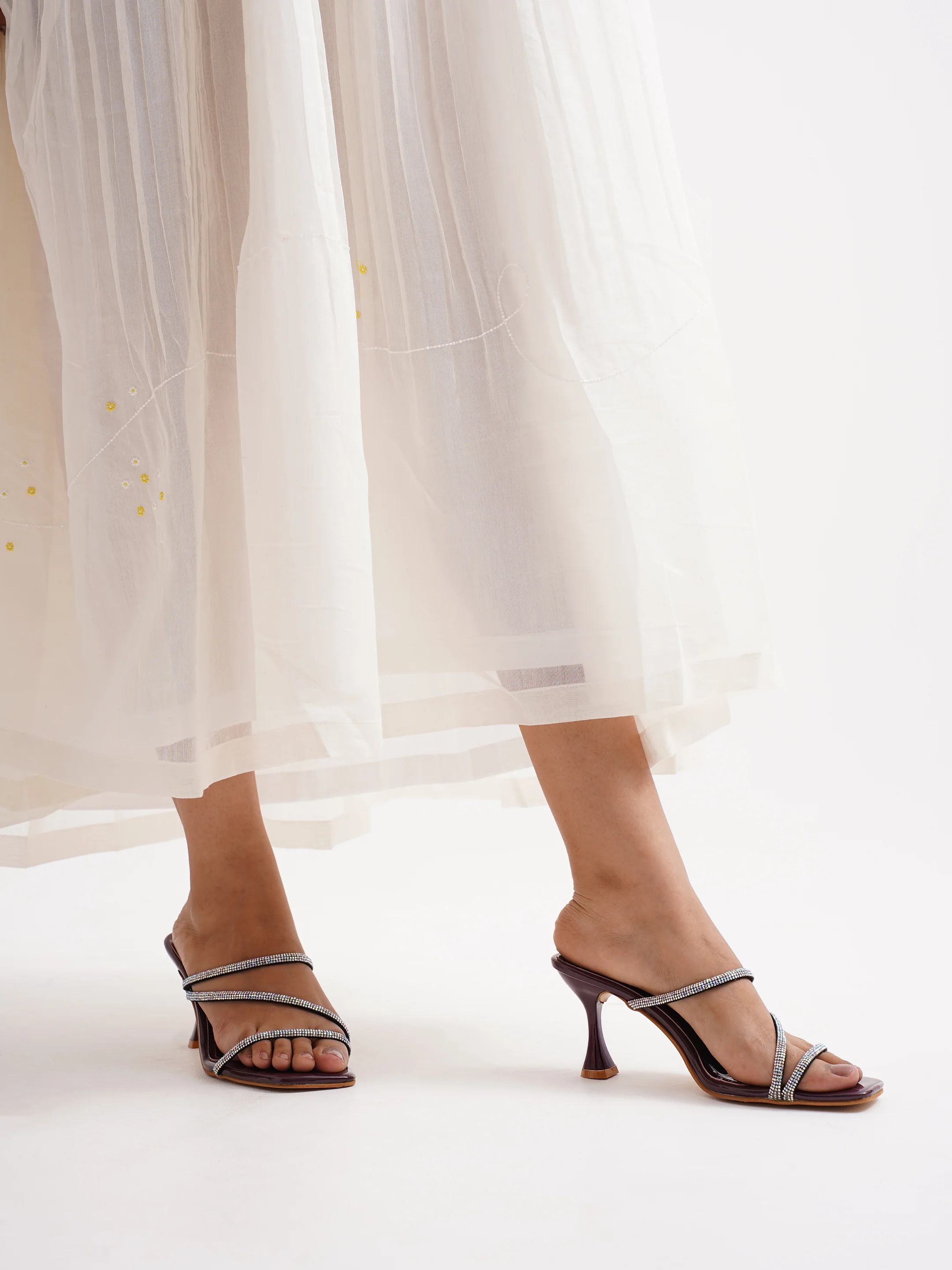 Embellished Strappy Slip-On Heels - Image 13
