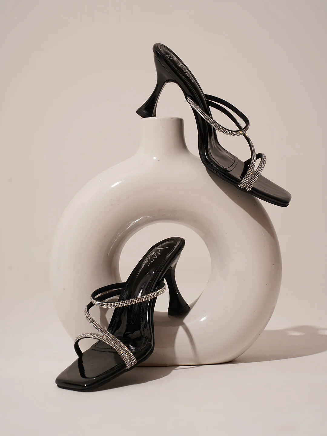 Embellished Strappy Slip-On Heels - Image 3