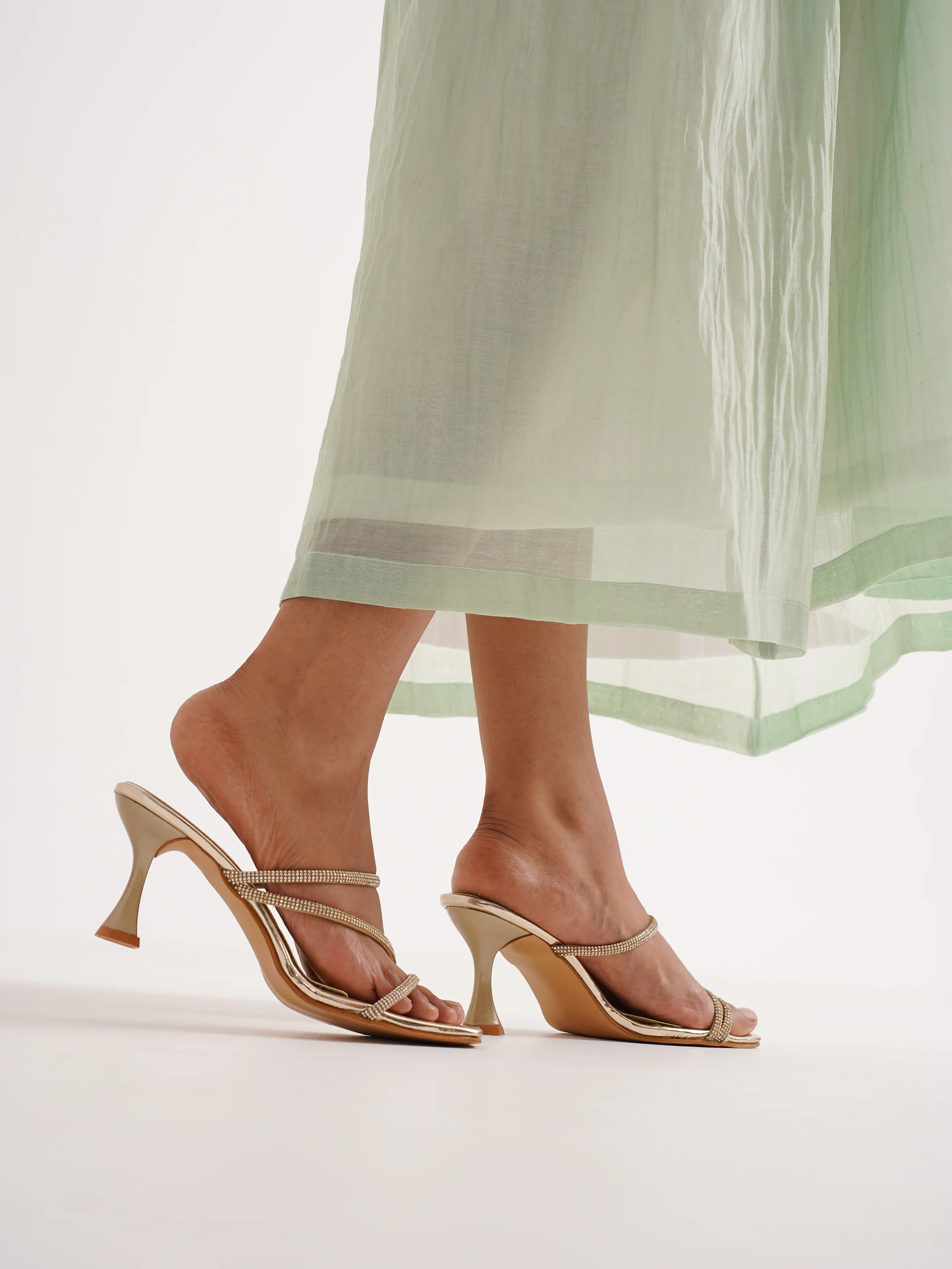 Embellished Strappy Slip-On Heels - Image 9