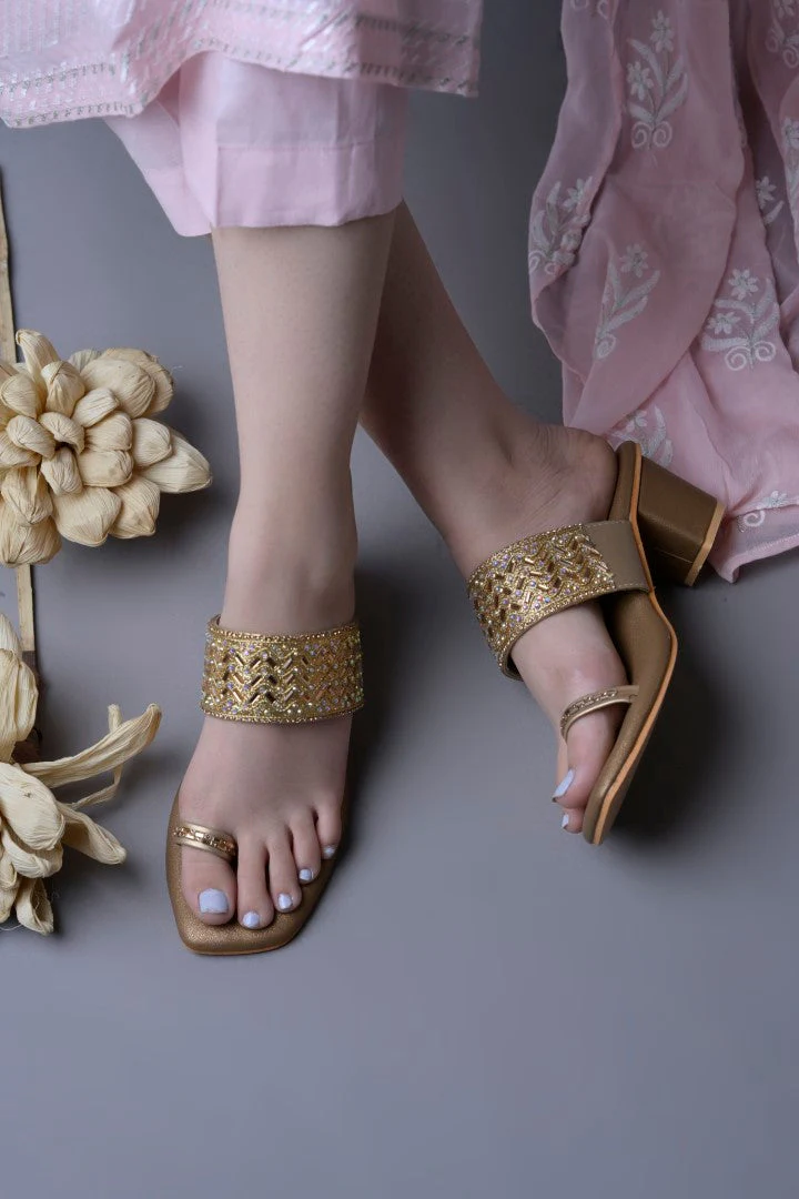 Jm Looks Embellished Block Heel Sandals for Women & Girls - Image 10