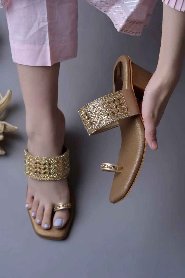 Jm Looks Embellished Block Heel Sandals for Women & Girls - Image 11