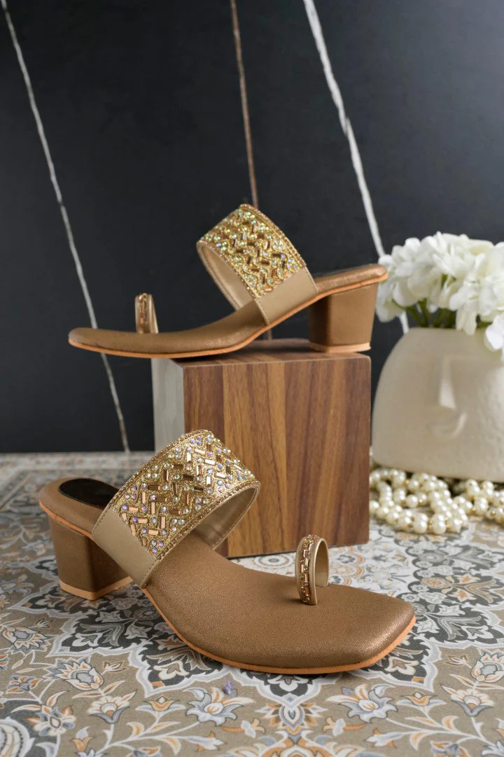Jm Looks Embellished Block Heel Sandals for Women & Girls - Image 12
