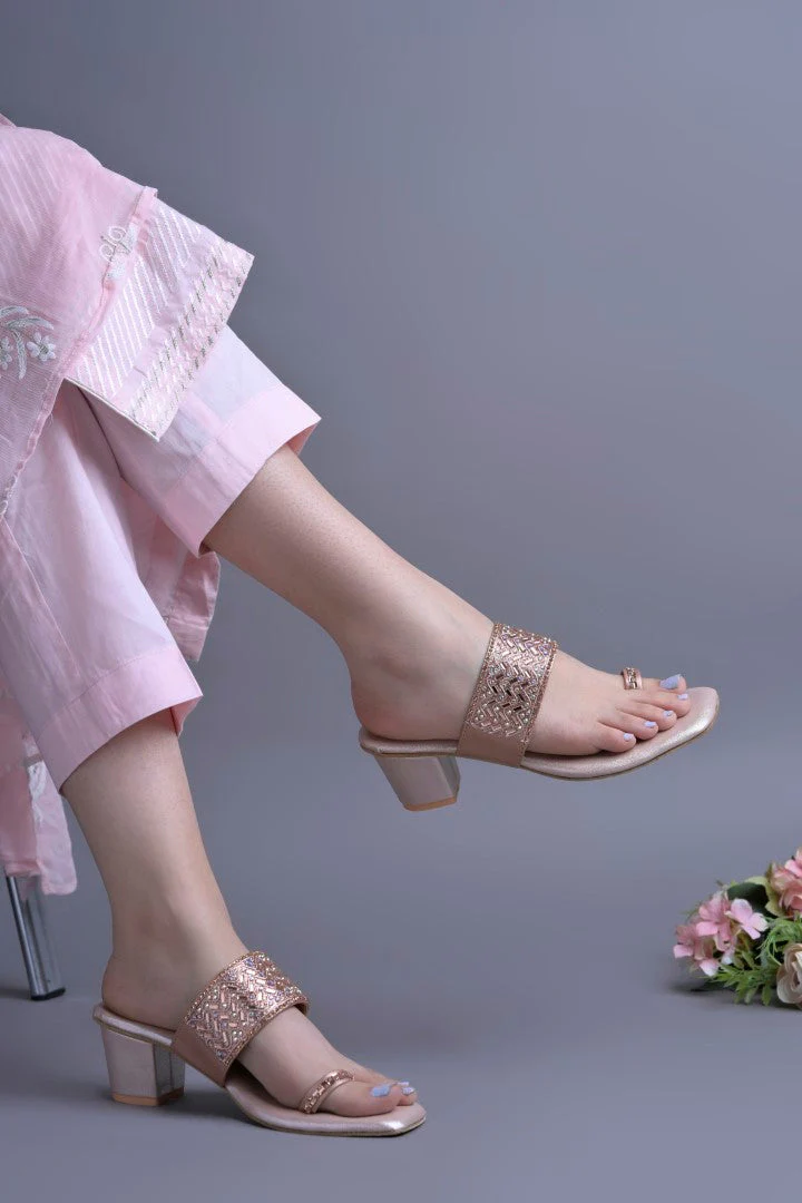 Jm Looks Embellished Block Heel Sandals for Women & Girls - Image 19