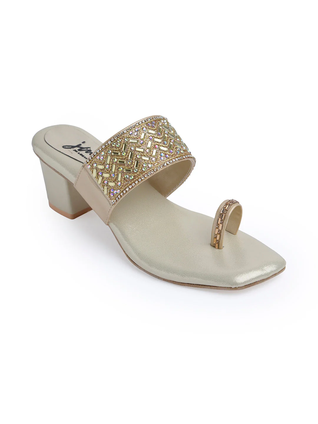 Jm Looks Embellished Block Heel Sandals for Women & Girls - Image 8