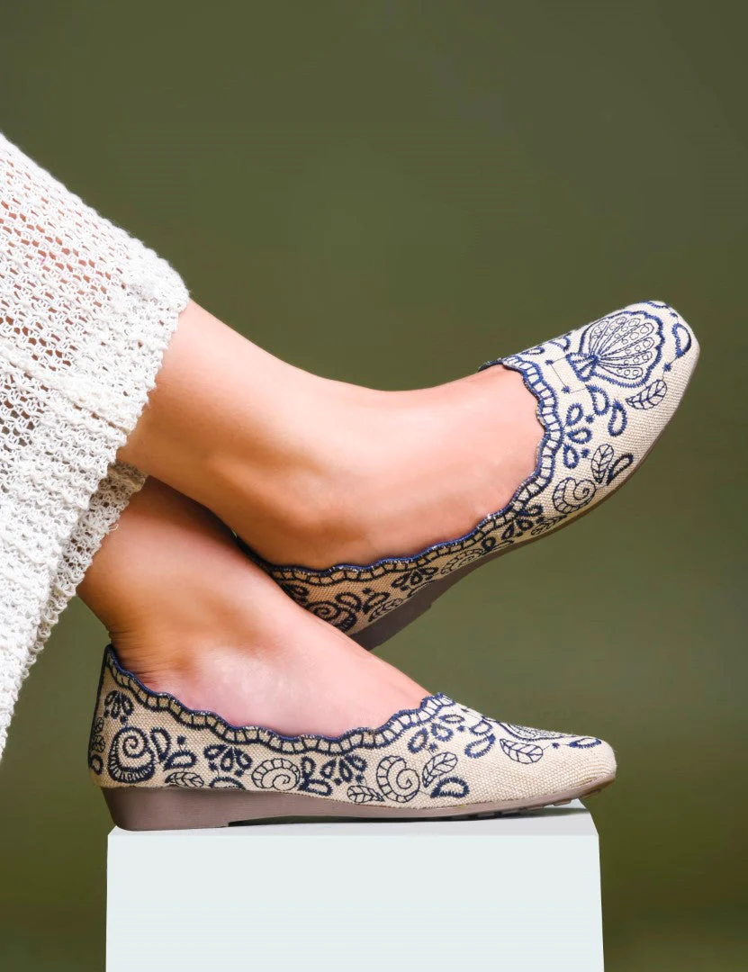 Embroidered Bellie Slip-On Flats - Image 2