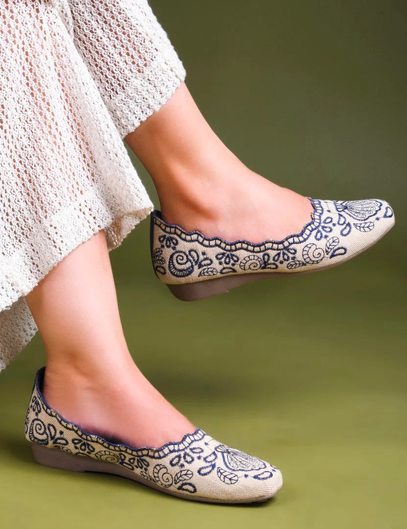 Embroidered Bellie Slip-On Flats - Image 3