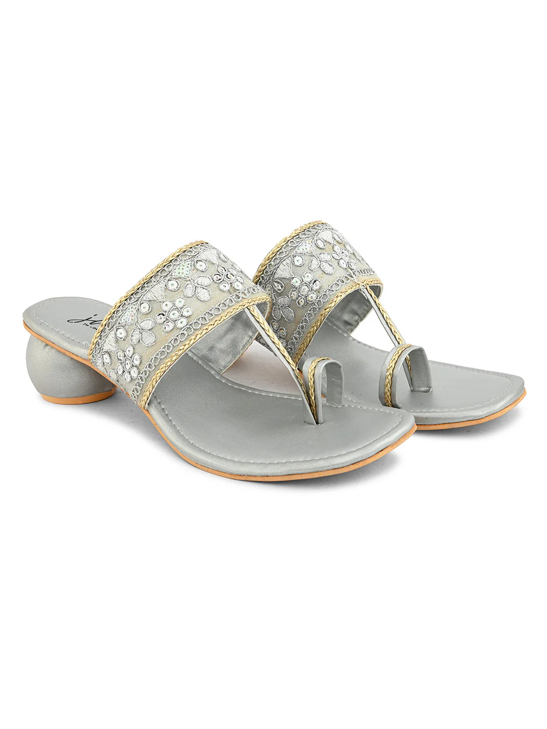 Jm Looks Women's Embellished Toe-Ring Heel Sandals - Image 6