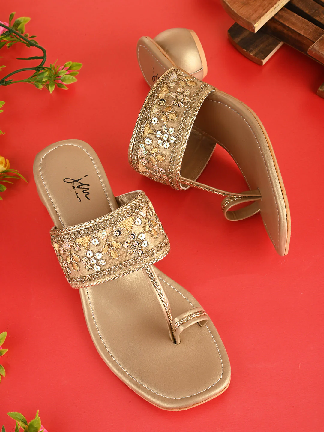 Jm Looks Women's Embellished Toe-Ring Heel Sandals - Image 9