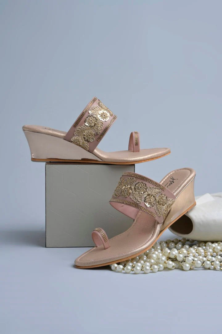 Jm Looks Embroidered Wedge Sandals for Women & Girls