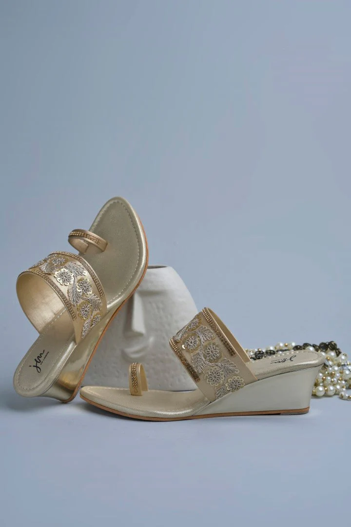 Jm Looks Embroidered Wedge Sandals for Women & Girls - Image 17