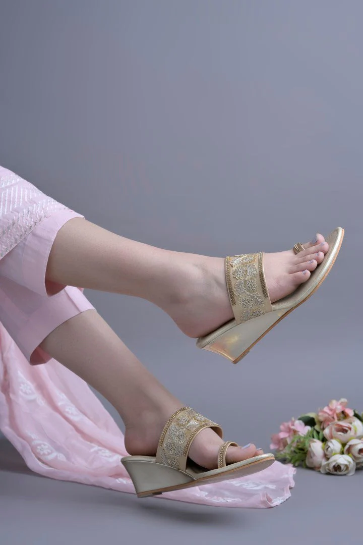 Jm Looks Embroidered Wedge Sandals for Women & Girls - Image 18