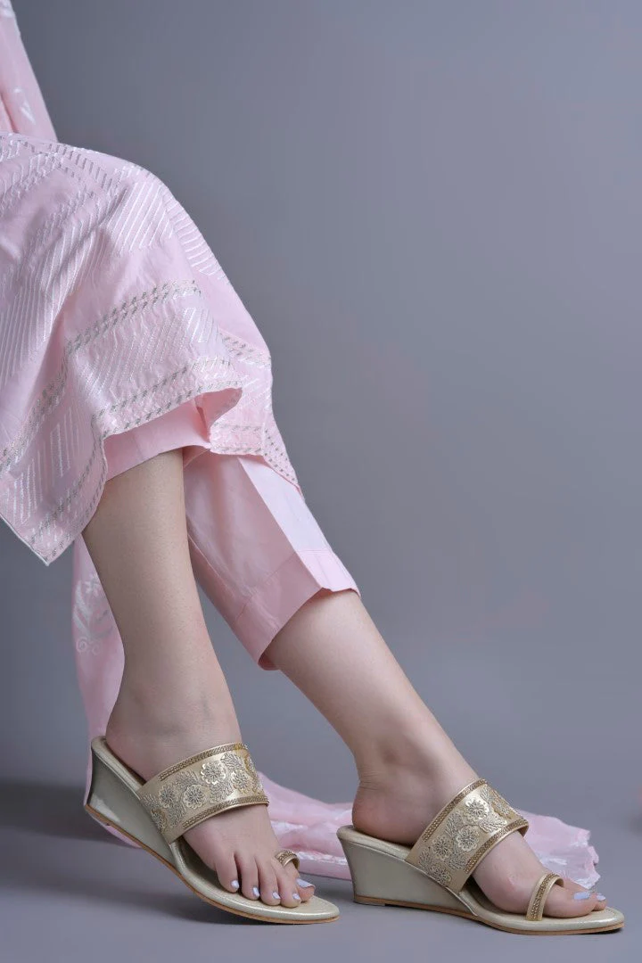 Jm Looks Embroidered Wedge Sandals for Women & Girls - Image 19