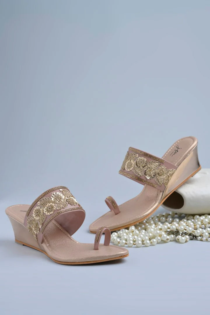 Jm Looks Embroidered Wedge Sandals for Women & Girls - Image 2
