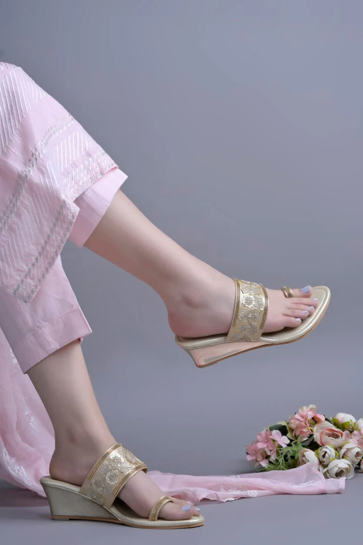 Jm Looks Embroidered Wedge Sandals for Women & Girls - Image 20