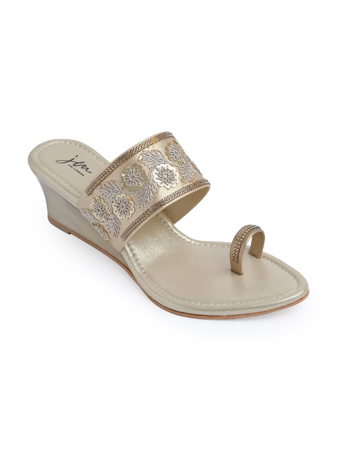 Jm Looks Embroidered Wedge Sandals for Women & Girls - Image 23