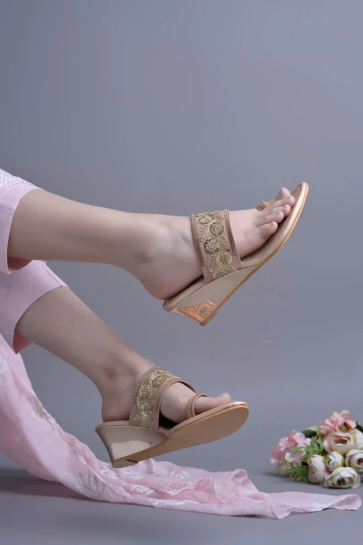 Jm Looks Embroidered Wedge Sandals for Women & Girls - Image 3
