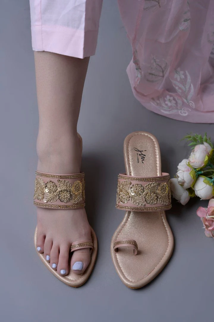 Jm Looks Embroidered Wedge Sandals for Women & Girls - Image 4