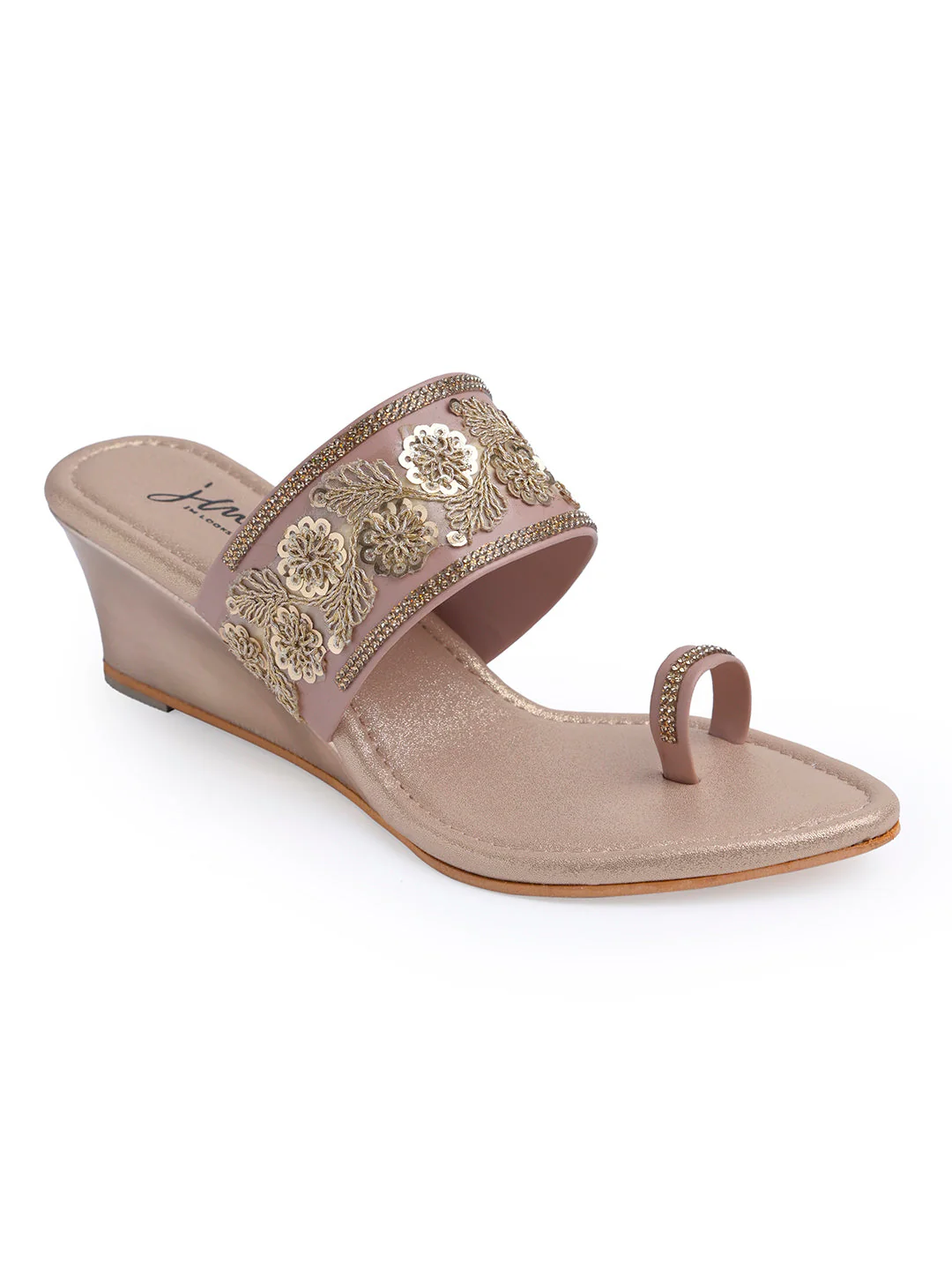 Jm Looks Embroidered Wedge Sandals for Women & Girls - Image 7
