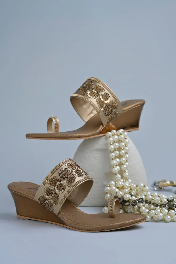 Jm Looks Embroidered Wedge Sandals for Women & Girls - Image 8