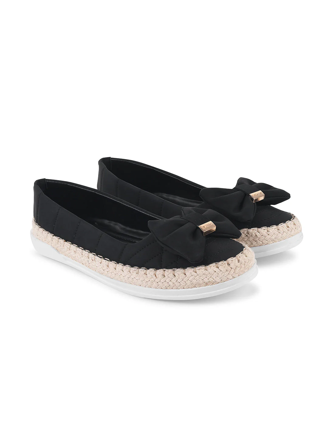 JM Looks Quilted Espadrille Bow Loafers - Image 17