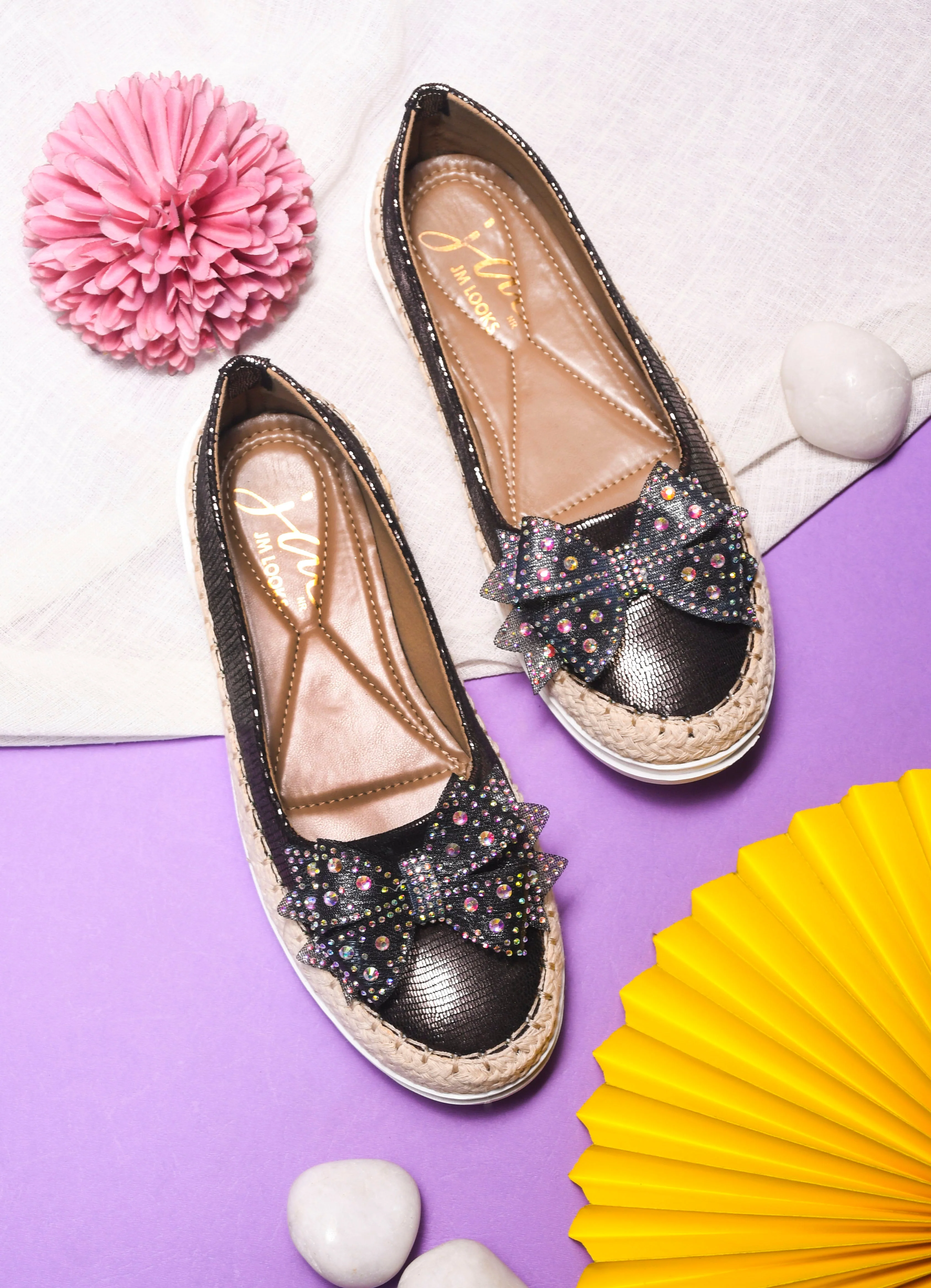 JM Looks Shimmer Espadrille Bow Loafers - Image 16