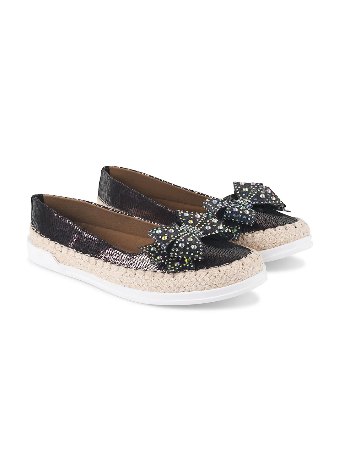 JM Looks Shimmer Espadrille Bow Loafers - Image 17