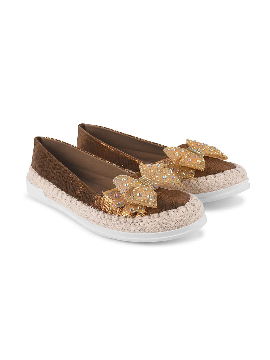 JM Looks Shimmer Espadrille Bow Loafers - Image 5