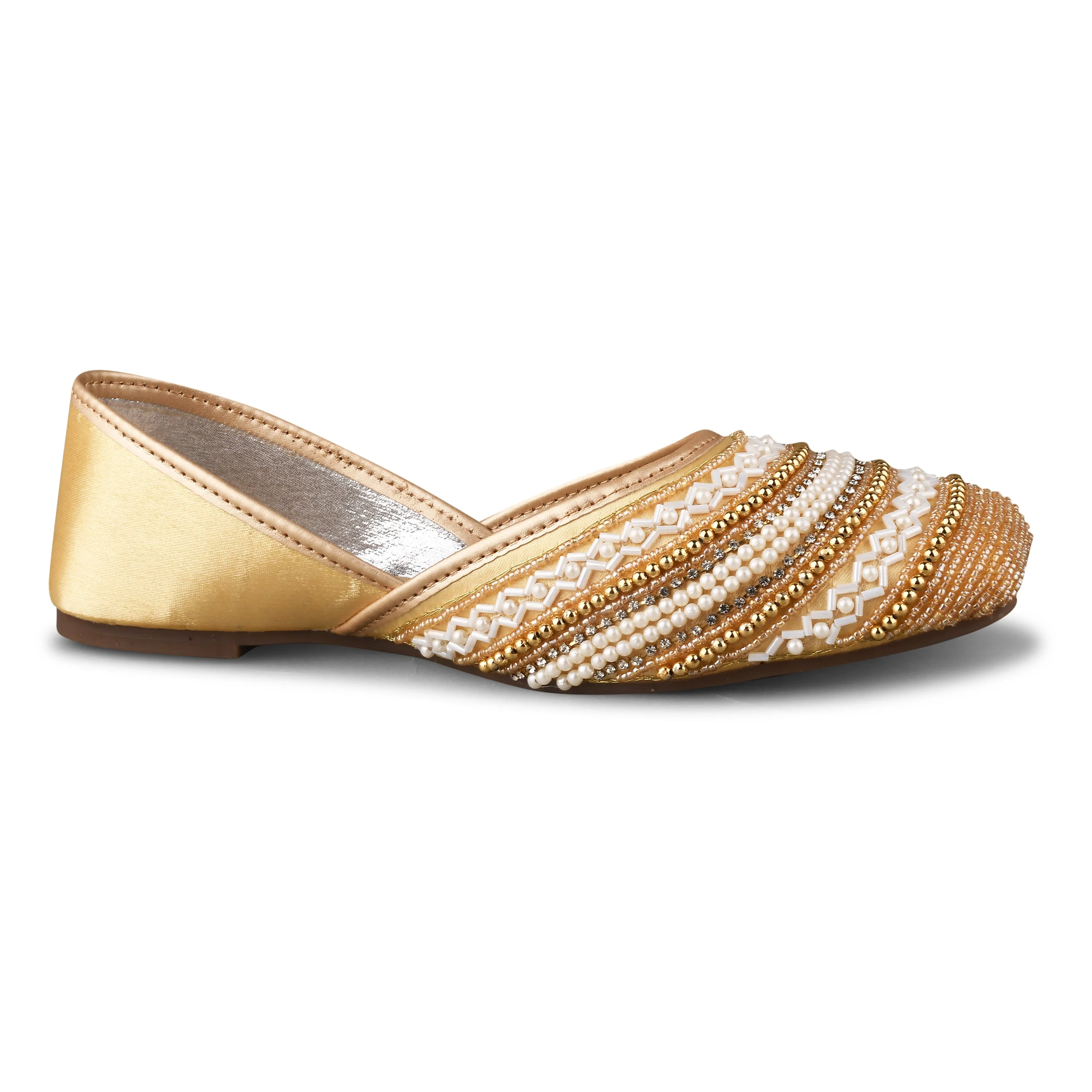Jm Looks Embellished Pearl & Bead Juttis - Image 11